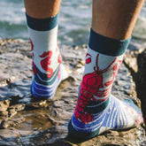 Chaussettes colorés par paire ou à l'unique marque français avec design en collaboration avec des artistes par Quanailles sur meanwhile boutique